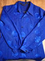 Blauwe Vintage Lange Mouwen Shirt met Aquatische Dierenpatro, Ophalen of Verzenden, Zo goed als nieuw, Maat 38/40 (M), Blauw