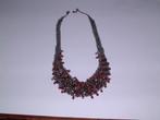 sierlijke ketting met rood/goud kleine beslepen kraaltjes, Sieraden, Tassen en Uiterlijk, Kettingen, Ophalen of Verzenden