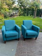 Twee stoelen petrol blauw, Huis en Inrichting, Fauteuils, Ophalen, Gebruikt, 75 tot 100 cm, Stof