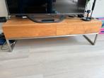 TV meubel hout met 2 lades, Huis en Inrichting, Kasten | Televisiemeubels, Ophalen, 100 tot 150 cm, Zo goed als nieuw, Minder dan 100 cm