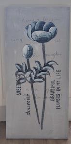 Schilderij met bloem en tekst, Ophalen, Zo goed als nieuw, Schilderij, 75 tot 100 cm
