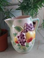 Vintage Franse barbotine/ majolika kan, gemerkt, Antiek en Kunst, Ophalen of Verzenden