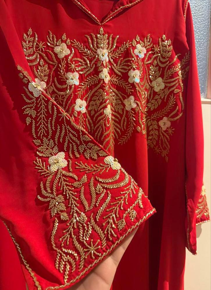 Nieuwe Marokkaanse Jellaba, Kleding | Dames, Gelegenheidskleding, Nieuw, Overige typen, Maat 46/48 (XL) of groter, Rood, Ophalen of Verzenden