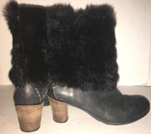 WOLKY zwarte leren. bont overslag, enkel laarzen maat 39, Kleding | Dames, Schoenen, Zo goed als nieuw, Lage of Enkellaarzen, Zwart
