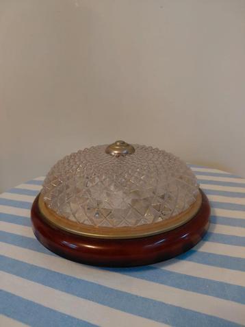 Vintage Plafondlamp Diamant Geslepen Glas beschikbaar voor biedingen