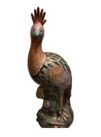 Groot handgeschilderd keramiek beeld: vogel, pauw, 46 cm., Ophalen