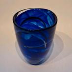Zware Kristallen Kosta Boda Vaas, Blauw, Ophalen of Verzenden, Minder dan 50 cm, Glas