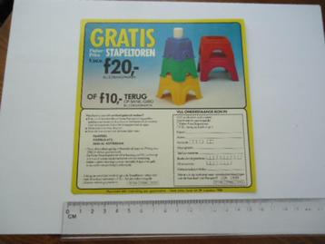 sticker oud Fisher Price speelgoed pampers baby luier 1986 beschikbaar voor biedingen
