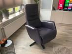 Paarse leren relaxfauteuil, Huis en Inrichting, Ophalen, Gebruikt, Minder dan 75 cm, Metaal