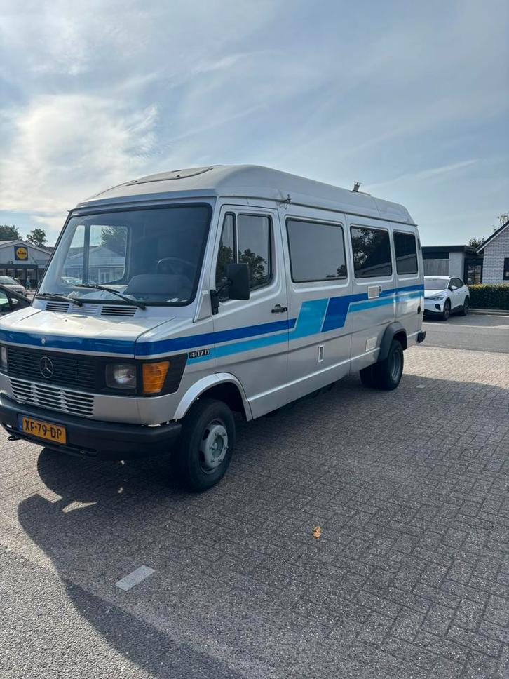 Mercedes 407/409 oltimer belasting vrij milieu zone vrij, Caravans en Kamperen, Campers, Particulier, tot en met 4, Buscamper of Camperbus