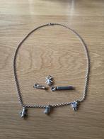 Mooie zilveren ketting met hangertjes, Ophalen of Verzenden, Zo goed als nieuw, Zilver
