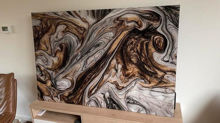 Plexiglas Schilderij Marble 150 x 100cm, Huis en Inrichting, Woonaccessoires | Schilderijen, Tekeningen en Foto's, Zo goed als nieuw