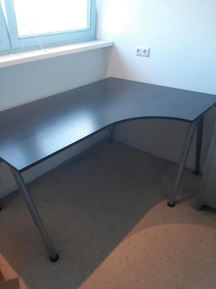 Zwart Ikea Galant Hoekbureau - Verstelbaar, Huis en Inrichting, Bureaus, Gebruikt, Bureau, In hoogte verstelbaar, Ophalen of Verzenden