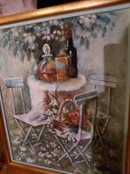 Schilderij B. Long - Stilleven met bloemen en wijn, Ophalen