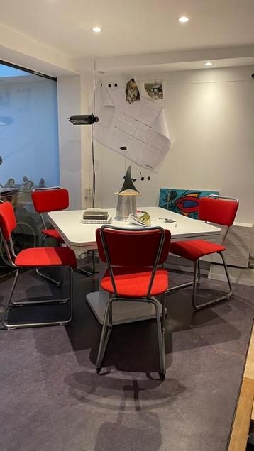 Te koop: Set van 4 Gispen-stijl stoelen beschikbaar voor biedingen