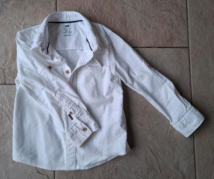 WE wit overhemd, maat 98/104, Kinderen en Baby's, Kinderkleding | Maat 98, Zo goed als nieuw, Jongen, Overhemd of Blouse, Ophalen