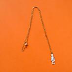 Goudkleurig kettinkje met Halloween skelet hangertje, Verzenden, Wit, Nieuw, Overige materialen