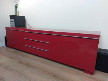 Tv meubel rood hoogglans ikea besta - afbeelding 1