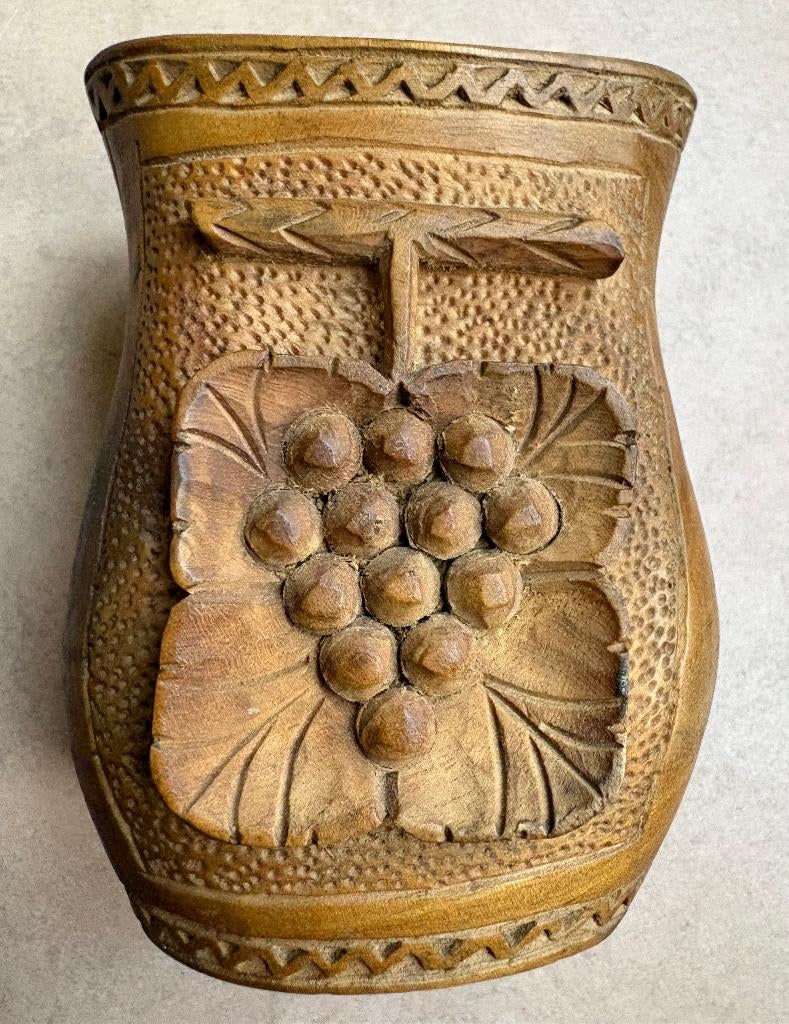 Joegoslavische trouwbeker, hout, Antiek en Kunst, Ophalen of Verzenden