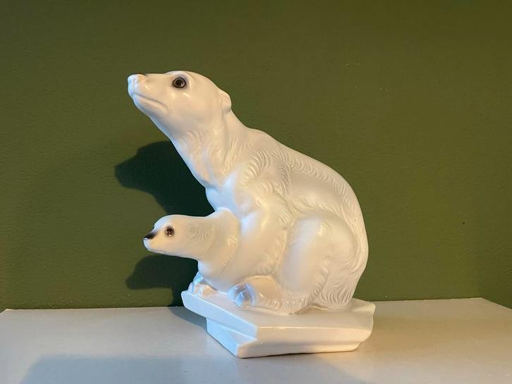 Beeld van Jema Holland IJsbeer met Jong, Verzamelen, Beelden en Beeldjes, Gebruikt, Dier, Ophalen of Verzenden