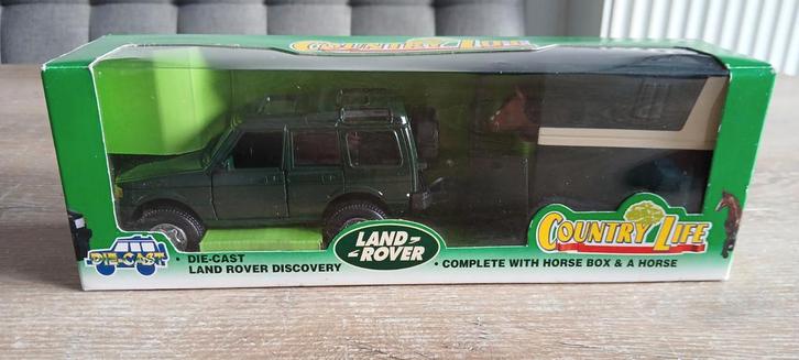 Jeep landrover discovery country life paarden trailer set, Hobby en Vrije tijd, Modelauto's | Overige schalen, Ophalen of Verzenden