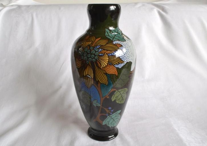 Grote glansplatelen Vaas – Arnhemse Fayence 1927, Jan Vach, Antiek en Kunst, Antiek | Vazen, Ophalen of Verzenden