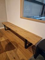 Eiken bank met stalen poten - Showroomopruiming, Ophalen, Minder dan 75 cm, Zo goed als nieuw, Rechte bank