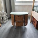 Rieten kastje met 2 lades, Huis en Inrichting, Tafels | Salontafels, Ophalen, 50 tot 100 cm, 50 tot 100 cm, Minder dan 50 cm