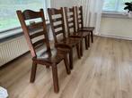 Gratis: 4 solide stoelen, Huis en Inrichting, Ophalen, Gebruikt, Bruin