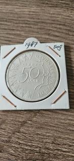 Zilveren 50 gulden 1987 Juliana en bernhard Fdc, Postzegels en Munten, Munten | Nederland, Koningin Beatrix, Zilver, Ophalen of Verzenden