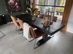 Zwarte Houten Eettafel 240x75cm, Huis en Inrichting, Tafels | Eettafels, Ophalen, 200 cm of meer, Zo goed als nieuw, Vijf personen of meer