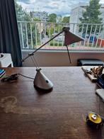Retro Grijze Bureaulamp met 2 Lichtstanden, Ophalen of Verzenden, Gebruikt, Metaal, Retro