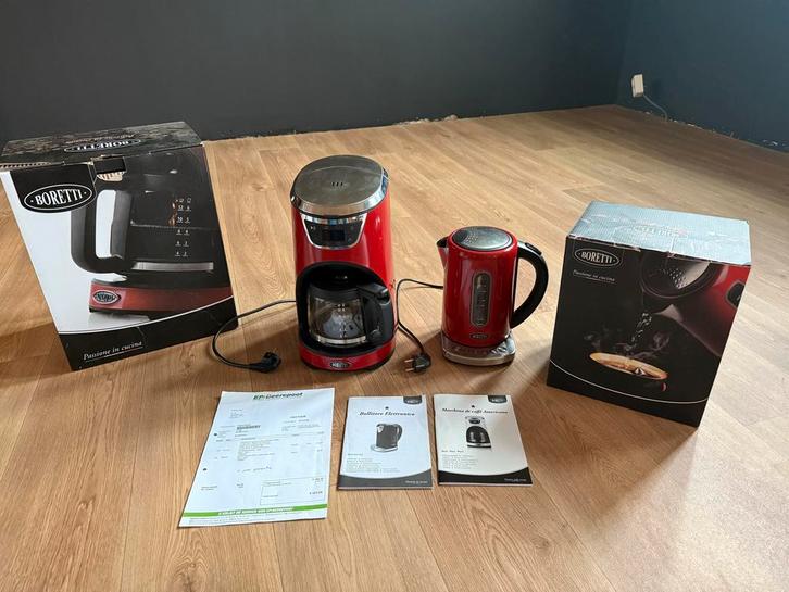 Boretti Koffiezetapparaat & Waterkoker Set of apart kopen!, Witgoed en Apparatuur, Koffiezetapparaten, Gebruikt, Gemalen koffie