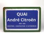 Quai Andre Citroen verkeersbord - DS19 HY 2cv Ami C6 XM CX, Verzenden, Nieuw, Reclamebord