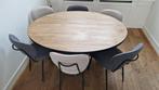 Moderne ovale eettafel, Ophalen, 100 tot 150 cm, Zo goed als nieuw, Vijf personen of meer