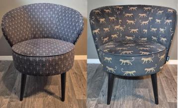 WOOOD Bo Fauteuils - Velvet stof (zwart/goud) beschikbaar voor biedingen