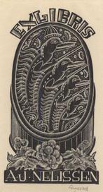 0398 Ex Libris Nederland : Cor de Wolff, 1943, Antiek en Kunst, Verzenden