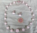 Ketting met zilver en gefacetteerde witte agaat, Sieraden, Tassen en Uiterlijk, Antieke sieraden, Ophalen of Verzenden, Zilver