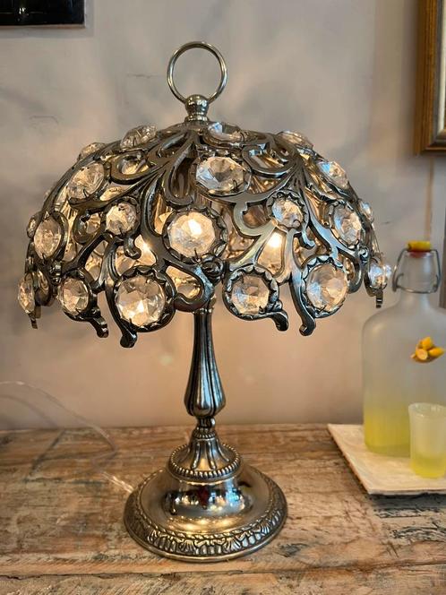 2 beschikbaar vintage tafellampen Spaanse art nouveau, Huis en Inrichting, Lampen | Tafellampen, Minder dan 50 cm, Glas, Ophalen of Verzenden