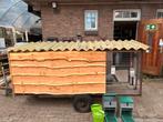 Mobiel kippenhok v lokaal hout op trailer m nachtsensor luik, Ophalen, Zo goed als nieuw, Hout, Overige typen