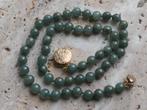 Groene Jade Collier, Sieraden, Tassen en Uiterlijk, Antieke sieraden, Verzenden, Overige materialen, Ketting, Verguld