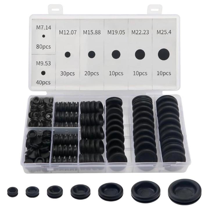 YIXISI 200 Pieces 7 Sizes Rubber Grommets, Hobby en Vrije tijd, Elektronica-componenten, Nieuw, Ophalen of Verzenden