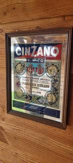 Cinzano bianco reclame spiegel bord drank mancave, Ophalen of Verzenden, Gebruikt, Reclamebord