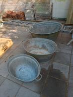 Zinken teilen. In goede staat. Waterdicht en vlakke bodem., Tuin en Terras, Bloembakken en Plantenbakken, Ophalen, Gebruikt, Metaal
