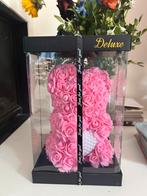 Teddy beer love en hart van roze kunst rozen met parelbuik, Ophalen of Verzenden, Nieuw, Overige typen, Overige merken