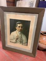 Oude Prent van een Paus in Lijst bijna gratis, Antiek en Kunst, Ophalen of Verzenden