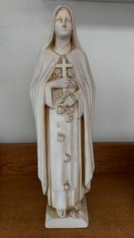 Beeld theresia van Lisieux, rozen, gips, wit, 40 cm hoog, Antiek en Kunst, Ophalen of Verzenden