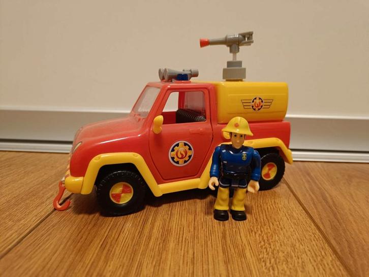 Brandweerman Sam auto Venus met 1 poppetje, Kinderen en Baby's, Speelgoed | Speelgoedvoertuigen, Gebruikt, Ophalen of Verzenden