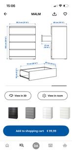 Zwarte commode met 4 lades - 80x100 cm, Ophalen, Overige materialen, Gebruikt, 100 tot 150 cm