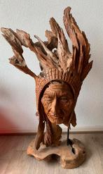 zeer gedetailleerd houten indianen beeld, Antiek en Kunst, Ophalen of Verzenden